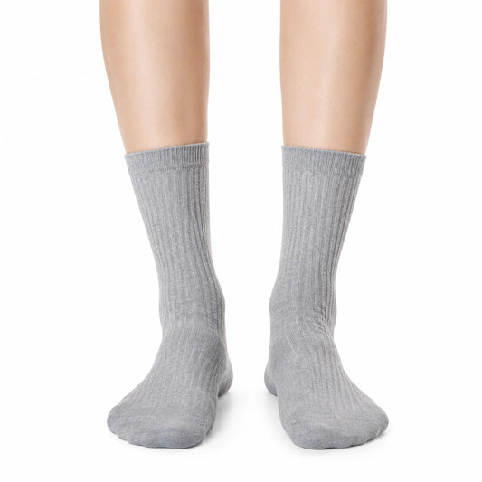 Calze a coste grigie 39-42 in maglia - stile casual