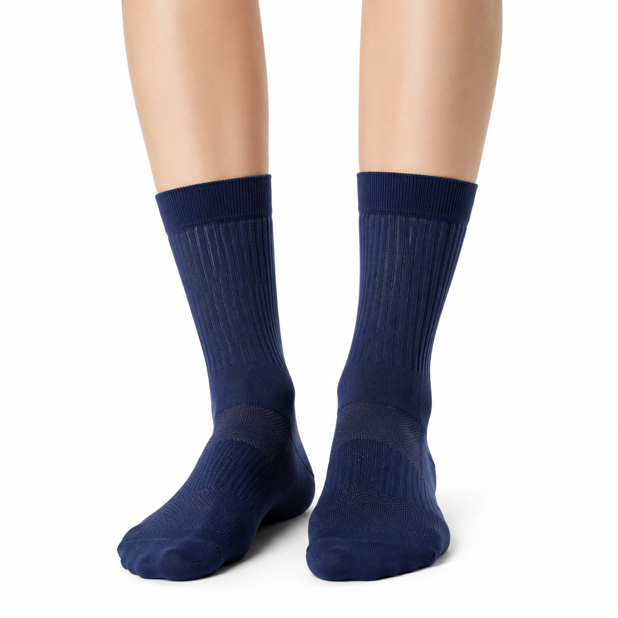 Calze sportive a coste 39-42 blu navy in maglia elasticizzata