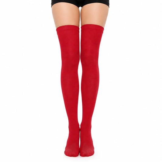 Calze alte donna 35-38 in maglia rosse - stile uniforme
