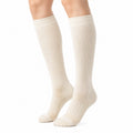 Calze al ginocchio 35-38 in maglia a coste color crema per uso quotidiano
