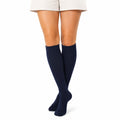 Calze al ginocchio 39-42 in maglia tessile blu navy per uso quotidiano stile essenziale
