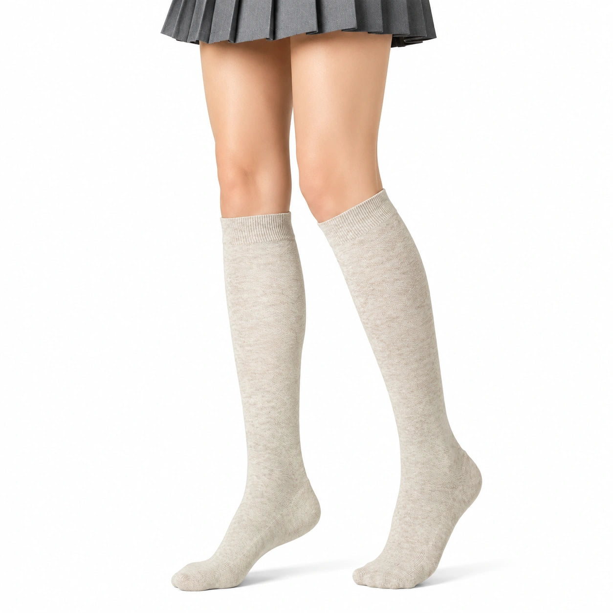Calze al ginocchio 39-42 in maglia beige - stile classico