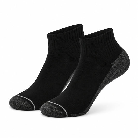 Calze corte 35-38 in tessuto a maglia nero grigio per uso quotidiano - bordo elastico