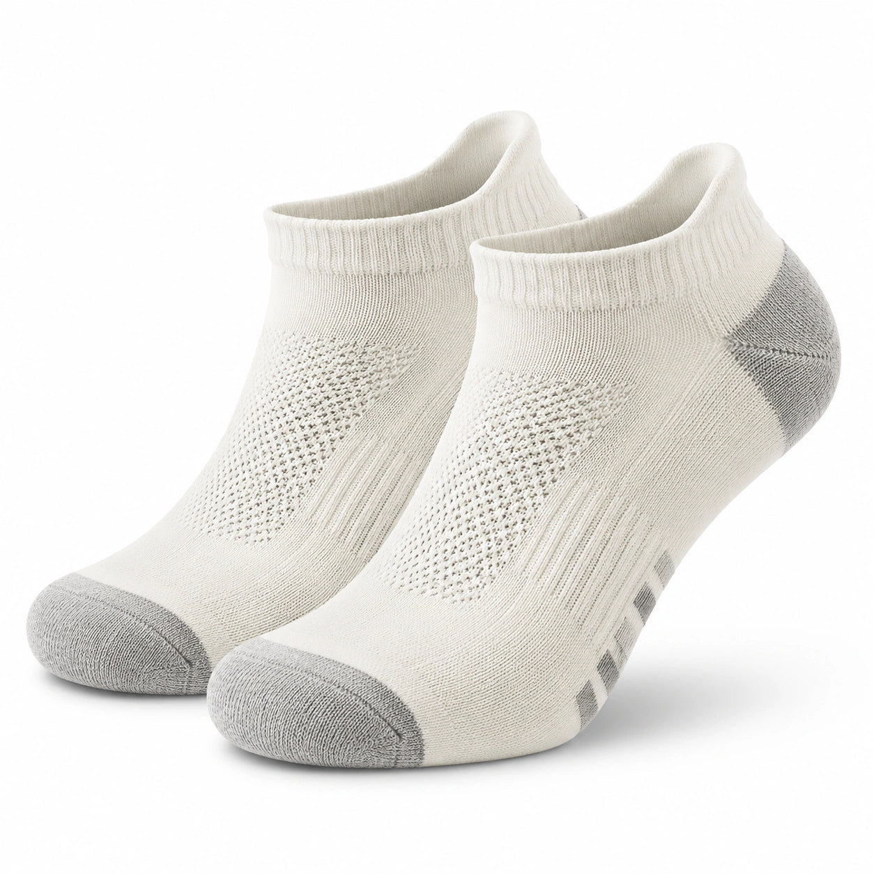 Calzini alla caviglia 39-42 in tessuto a maglia bianco e grigio per attività quotidiane traspiranti