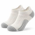 Calze corte 39-42 in tessuto a maglia bianco/grigio traspiranti stile sportivo