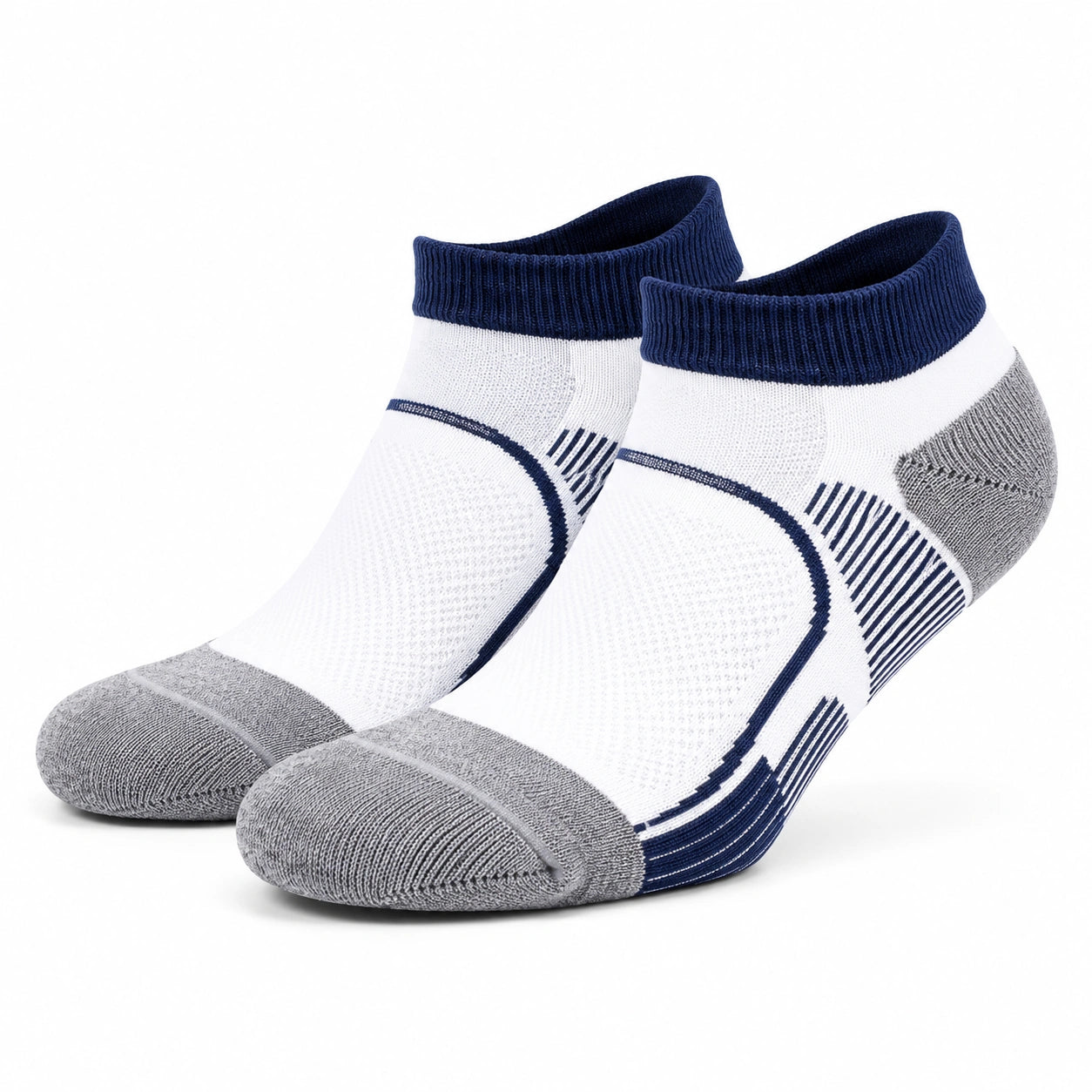 Calze sportive alla caviglia 39-42 in tessuto a maglia bianco blu e grigio
