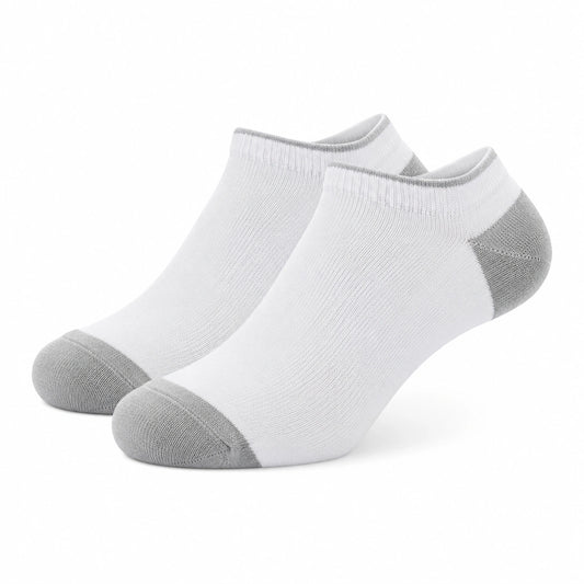 Calzini alla caviglia 43-46 in tessuto a maglia bianco e grigio per uso quotidiano sportivo