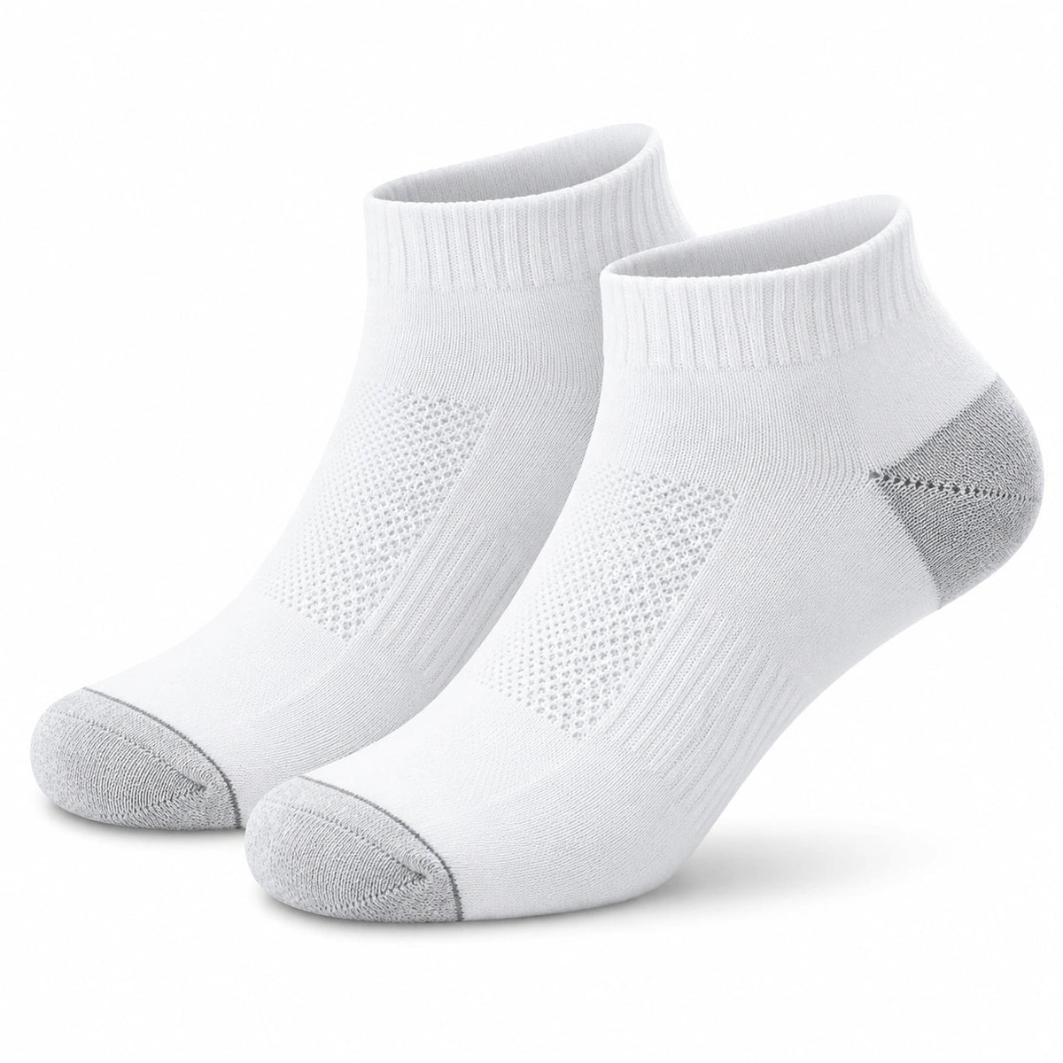 Calze sportive alla caviglia 35-38 in tessuto a maglia bianco e grigio traspiranti