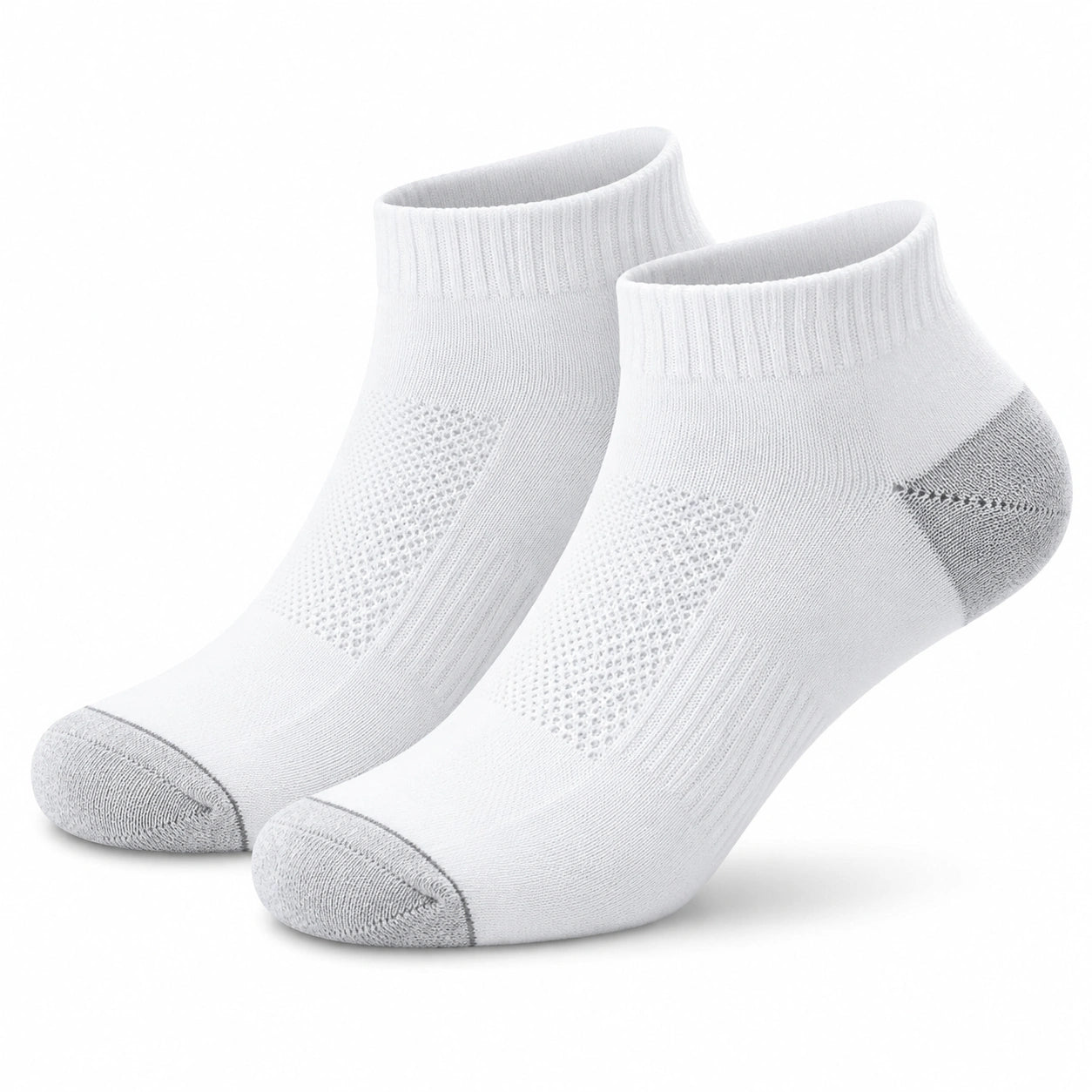 Calze sportive alla caviglia 35-38 in tessuto a maglia bianco e grigio traspiranti