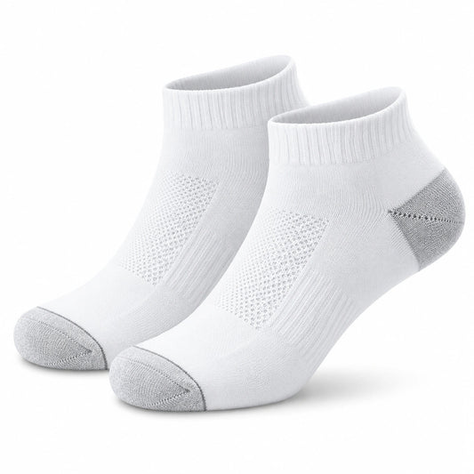 Calze sportive alla caviglia 35-38 in tessuto a maglia bianco e grigio traspiranti