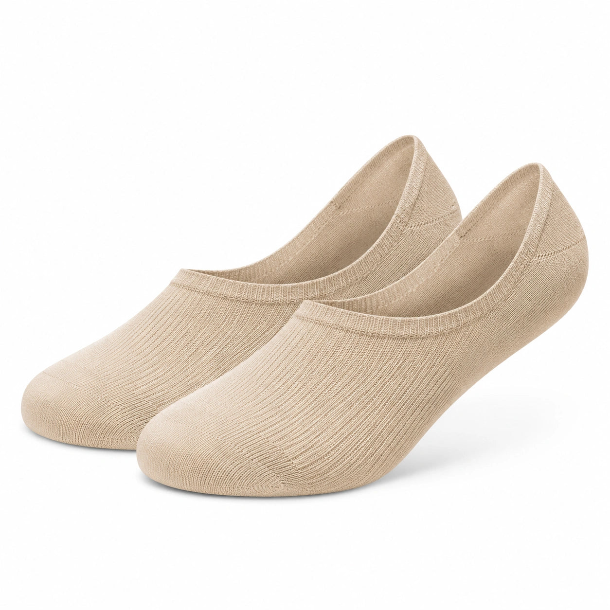 Calzini salvapiede 43-46 in tessuto a maglia beige - elasticizzati per scarpe basse